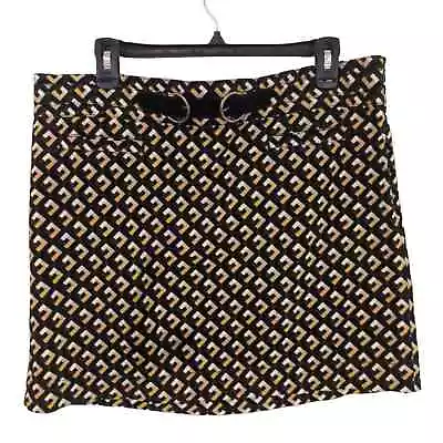 Loft Mod Geometric Pattern Corduroy Mini Retro Skirt Size 12 • $32.95