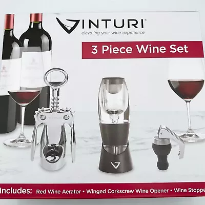 NEW Vinturi 3 Piece Deluxe Wine Bundle Stopper - Aerator - Corkscrew GREAT GIFT • $12.50