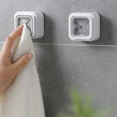 £3.02 • Buy Bathroom Storage Wash Cloth Clip Kitchen Self-Adhesive Towel Plug Accessories D
