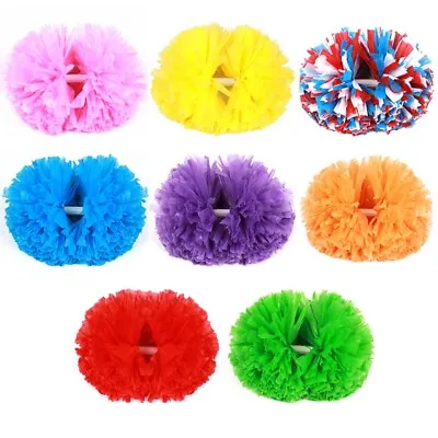 1Pc Cheerleading Pom Pom Gymnastics With Handle For Kids Adults Sports Cheering • £7.63