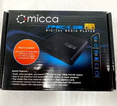 NEW Unopened Micca Speck G2+HDMI Cable & Memory Card 1080p HD Mini Media Player • $39.95