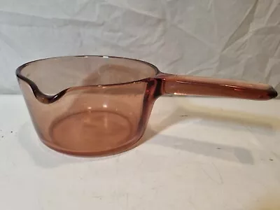 Vintage Vision Corning France Amber Glass Saucepan 16cm • $15