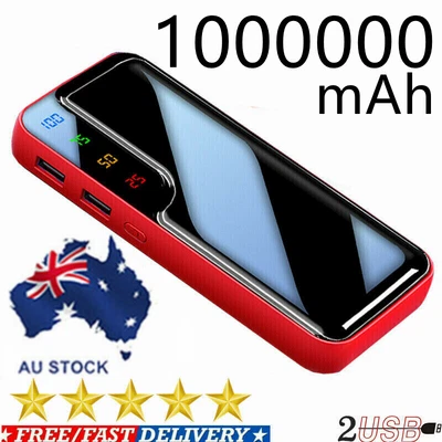 $26.49 • Buy Portable Power Bank 1000000mAh External Backup Battery 2USB Charger For Phone