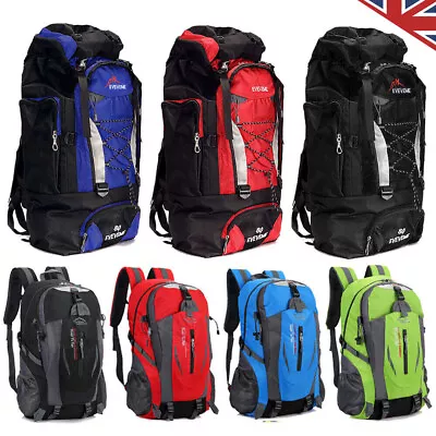 40L 80L 90L+10L Hiking Camping Backpack Waterproof Outdoor Luggage Rucksack Bag • £17.99