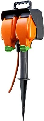 £36.99 • Buy Double Socket 15Metre Weatherproof Outdoor Inline On Garden Spike Masterplug
