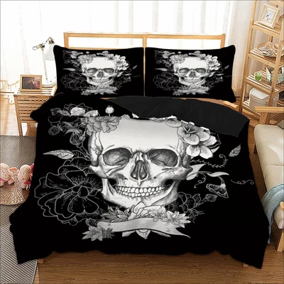 £20.99 • Buy Black Gothic Skull Duvet Cover Bedding Set Pillowcases Single Double King Size