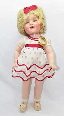 Vintage 1934 Composition 20  Shirley Temple Doll ~ NRA Tagged Dress • $110.50