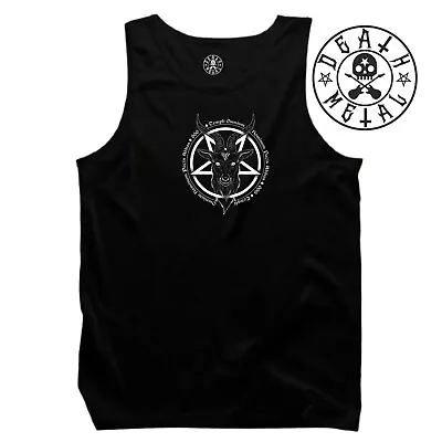 Baphomet Goat Vest Music Clothing Rock N Roll Pentagram Gothic Satanic Tank Top • £11.99