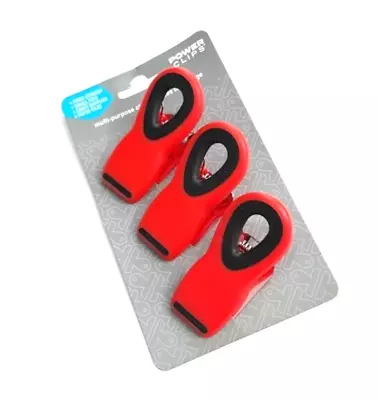 Set Of 3 Power Clips® Multi-purpose Clips Small Toys Crafts Paper Chips Red • $6.99