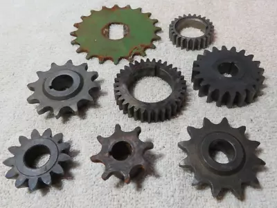 8  Small Vintage Mix Industrial Machine Age Steel Gear Steampunk Altered Art • $18.50