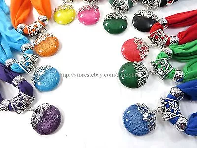 12pcs Flower Faux Gem Scarf Jewelry Necklace Wholesale Bulk Scarf • $54.99