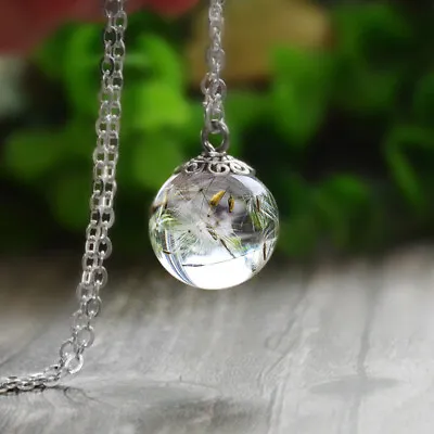 Curious Resin Wish Necklace Real Dandelion Seed Handmade Amber Pendant Jewellery • £4.08