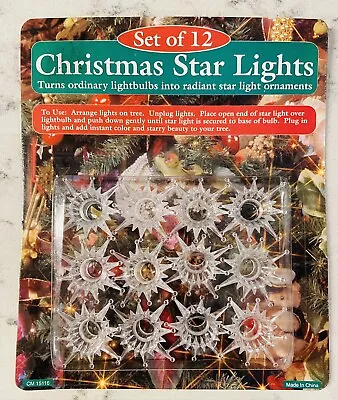 Vintage Christmas Star Lights Covers Set Of 12 Tree Trimmers NEW • $15.99