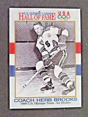 COACH HERB BROOKS - 1980 MIRACLE ON ICE OLYMPIC CARD Hockey Playing Days Photo • $2