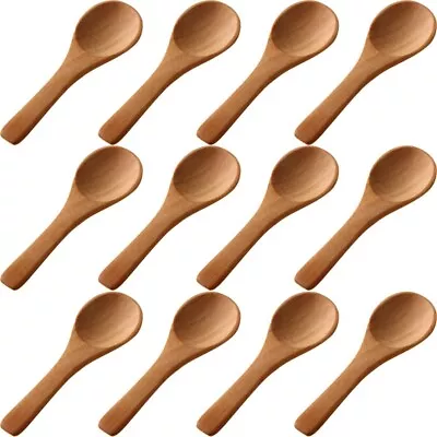 50 Pieces Small Wooden Spoons Mini Nature Spoons Wood Honey Teaspoon Cookin K3F1 • $11.96