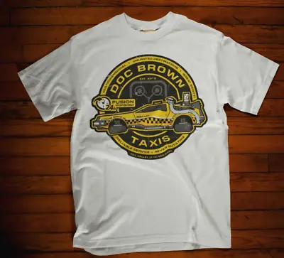 Doc Brown T-shirt Taxi Back To The Future Movie Film Retro Marty Mcfly Tee Sci  • £5.99