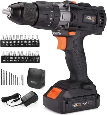 TACKLIFE Cordless Electric Drill 20V Max 310 In-lbs 1/2  Metal Chuck 2-Speed • $39.99