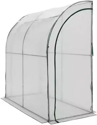 McGregor Garden Walk In Lean To Wall Tunnel Greenhouse With Zippered Doors • £59.95