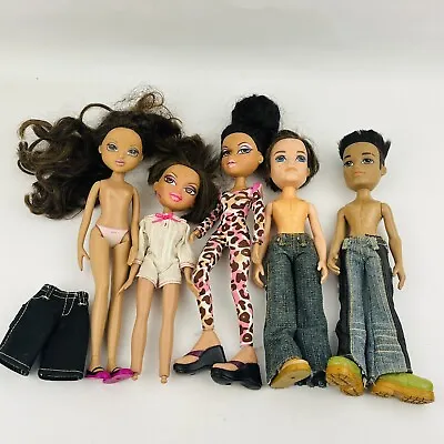 Bratz Moxi Girlz 5 Doll Lot 2 Boys 3 Girls Clothing Accessories Need TLC • $14.99