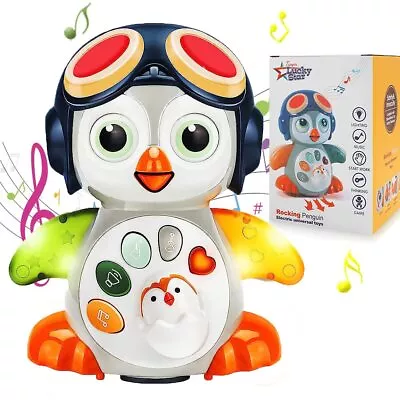 Penguin Dancing Crawling Baby Toys For 1 Year Old With Lights Boy Girl Gifts • £10.90