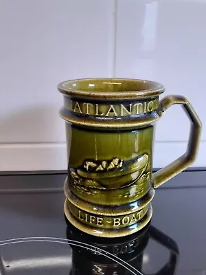 Vintage Holkham Pottery Atlantic Lifeboat Mug Green Glaze • £5