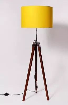 Nautical Vintage Floor Lamp Wooden Tripod Stand Living Room Lamp Christmas Gift • $59.40