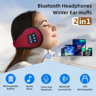 Bluetooth 5.0 Winter Warm Earmuffs Wireless Bluetooth Music Ear Muffs Headphones • $17.94