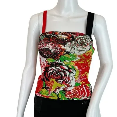 Gianni Versace Women's Blouse Sleeveless Print Floral Multicolor Sz 36 • $945
