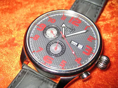 S.u.g. Watch Automatic W/ Gray Dial And Red Numerals Model S135--029 • $125