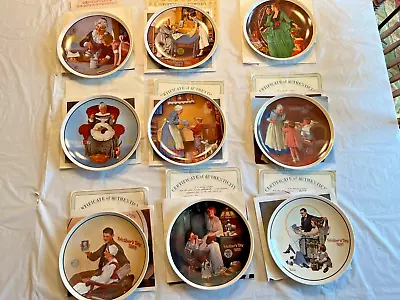 Vintage Lot Of 9 Norman Rockwell Knowles Mothers Day Plates 1979-87 • $50