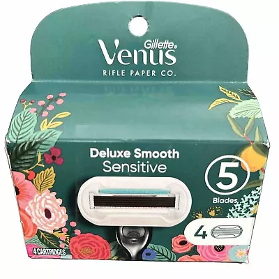 Gillette Venus Razor Blade Refills Deluxe Smooth Sensitive 5 Blade- Pack Of 4 • $14.49
