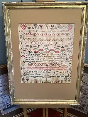 Vintage Print Of An 18th Century Sampler Glazed And Framed;  3 Of 3 Being Sold • £40