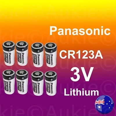 8 X Panasonic 3V CR123A CR123 CR17345 NON Rechargeable Batter Y Arlo Camera • $29.99