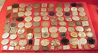 VINTAGE 88 WRISTWATCH DIAL LOT 1920-1970s PARTS REPAIR STEAMPUNK ART SCULPTURE • $88