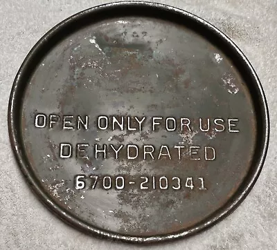 Vintage 1950 Special Military Metal Drum Top Open Only For Use Dehydrated Sign • $45