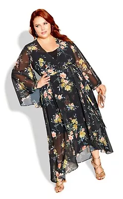 BNWT City Chic Fleetwood Maxi Dress Floral Size XL 18-20 Plus Size Bohemian Boho • $30