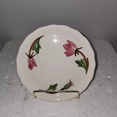 Vintage Canonsburg Pottery Hand Painted Embossed American Beauty 6.5  Saucer • $5.99