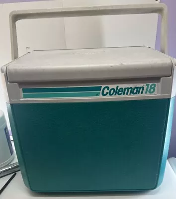 Vintage COLEMAN 18 Flip & Slide 18 Can Cooler Blue With Handle #5218 • $12.50