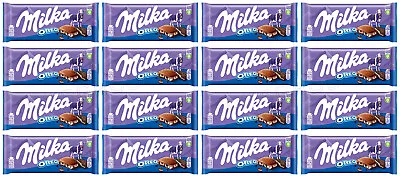 16 MILKA OREO Milk Chocolate Bars With Biscuit Pieces German Sweets 100g 3.5oz • £94.68