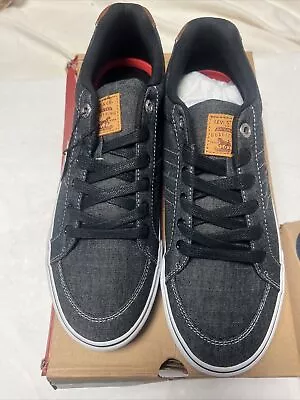 Levi's Men's Turner Chambray Sneakers Black Tan 10 New In Box • $14.99