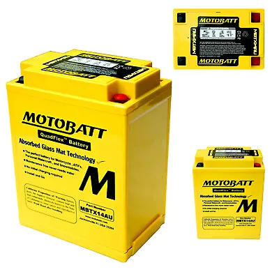 MotoBatt MBTX14AU Premium Replacement Powersports Motorcycle Quadflex Battery • £79.95