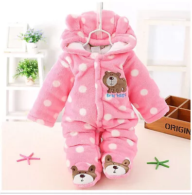 Newborn Baby Boy Hooded Romper Jumpsuit Suits Cartoon Clothes Outfits Xmas Gift • £12.99
