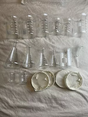 Vintage Lot Pyrex - Bomex Science Chemistry Glassware Beaker Scales Motors Etc • $300