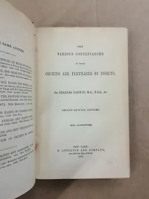 Charles Darwin Fertilisation Of Orchids 1877 1st American Edition HC Free S/H • $200