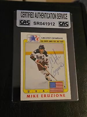 1983 Topps Greatest Olympians #36 Mike Eruzione USA Miracle Auto CAS Authentic • $89.99