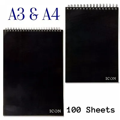 A3 / A4 Sketch Pad Artist Portrait Drawings Sketches Artwork White Paper Book UK • £6.29