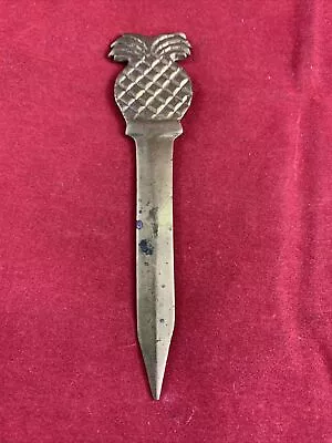 VTG  5  Solid Brass Pineapple Letter Opener Desk Swinger Collectible • $10.99