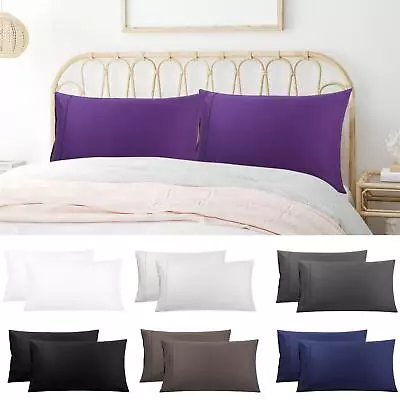 Pillowcase Set Of 2 Soft Cotton Pillow Covers With Zipper • $15.37