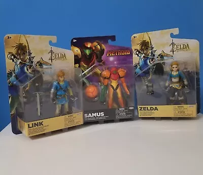 Zelda Breath Of The Wild Link & Zelda AND Metroid Samus Toy Action Figures JAKKS • $46