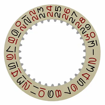 Date Disc For Rolex 1530-1570 Movement Champagne Yellow With Red/Black Numbers • $29.95